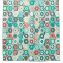 Search for coral and gray shower curtains Geometric