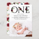 Search for burgundy birthday invitations Botanical