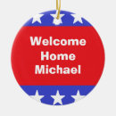 Search for welcome home ornaments Military