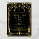 Search for roaring 20s birthday invitations Black gold