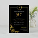 Recherche de black gold floral wedding invitations Monogramme
