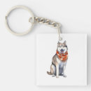 Search for siberian husky keychains Watercolor
