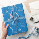 Search for flying airplane wrapping paper Blue
