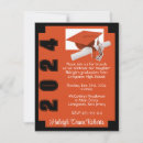 Search for black and orange graduation invitations High school
