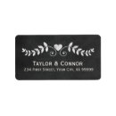 Search for black and white chalkboard return address labels Floral