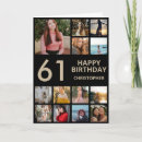 Search for 61st birthday cards Black and gold