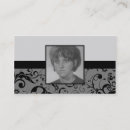 Search for in loving memory business cards Black and white