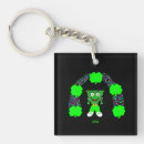 Search for four leaf clover square keychains St patrick's day