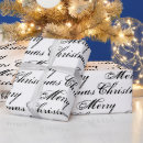 Search for merry christmas calligraphy wrapping paper Black and white