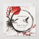 Recherche de oiseaux japonais invitations Rouge