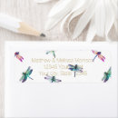 Search for dragonfly return address labels weddings Watercolor