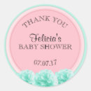 Search for pink and mint green stickers Baby shower