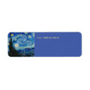 Search for van gogh art return address labels Starry night