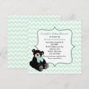 Search for green bear square invitations Baby