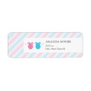 Search for twin boy and girl return address labels Pink