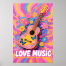 Recherche de dessin de guitare posters Coloré