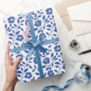Search for block print wrapping paper Blue