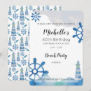 Search for beach 40th birthday invitations Watercolor