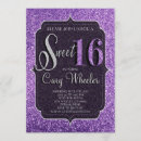 Search for purple sweet 16 invitations Silver