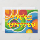 Recherche de motif psychédélique invitations Rétro