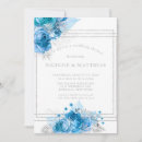 Search for teal blue and silver wedding invitations Glitter