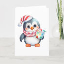 Recherche de pingouins mignons vœux cartes Vacances heureuses
