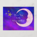 Search for love you to the moon and back postcards Romance