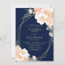 Search for peach and navy wedding invitations Chic