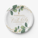 Search for first communion plates Gold cross