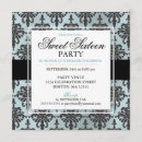 Search for damask sweet 16 invitations Turquoise