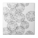 Search for black and white flower tiles Vintage