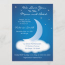 Search for love you to the moon baby shower invitations Blue