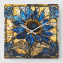 Search for blue stained glass clocks Flowers