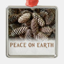 Search for peace on earth ornaments Rustic