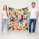 Search for bird pattern fleece blankets Colourful