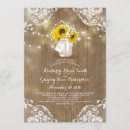 Search for sunflowers engagement party invitations Mason jar