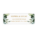 Search for green and gold return address labels Simple calligraphy