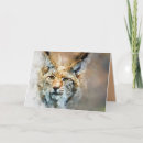 Recherche de lynx vœux cartes Aquarelle
