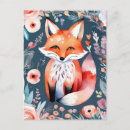 Recherche de renard floral cartes postales Pour enfants