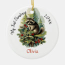 Search for racoons ornaments Baby 1st christmas