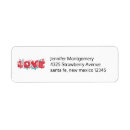 Search for love letter return address labels Red