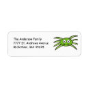 Search for spider return address labels Halloween
