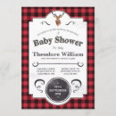 Search for buck baby shower invitations Buffalo plaid