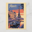 Search for eiffel tower at sunset postcards Vintage