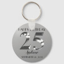 Search for 25th birthday keychains Silver