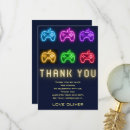 Search for video game thank you cards Neon