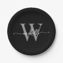 Recherche de gris assiettes en papier Monogramme