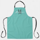 Search for elegant teal aprons Monogrammed