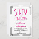 Search for pink 60th birthday invitations 60 year old