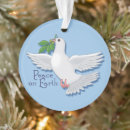Search for peace on earth ornaments Dove of peace